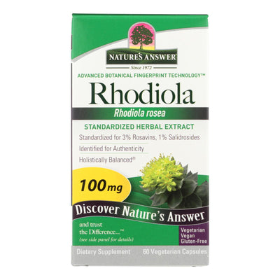 An image displaying Nature's Answer - Rhodiola Root Extract - 60 Vegetarian Capsules by Nature's Answer