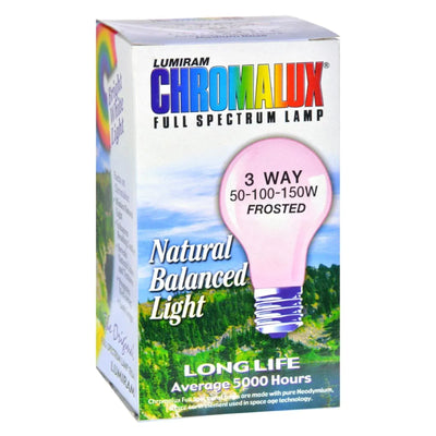 An image displaying Chromalux Lumiram Full Spectrum 3 Way 50/100/150 Watts - Frosted - 1 Light Bulb by Chromalux