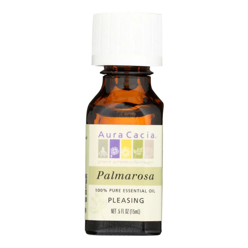 An image displaying Aura Cacia - Pure Essential Oil Palmarosa - 0.5 Fl Ounce by Aura Cacia