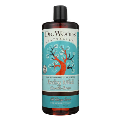 An image displaying Dr. Woods Naturals Castile Soap - Baby Mild - Case Of 1 - 32 Ounce. by Dr. Woods Naturals