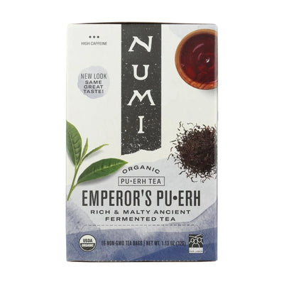 An image displaying Numi Emperor's Puerh Black Tea - 16 Tea Bags - Case Of 6 by Numi Tea