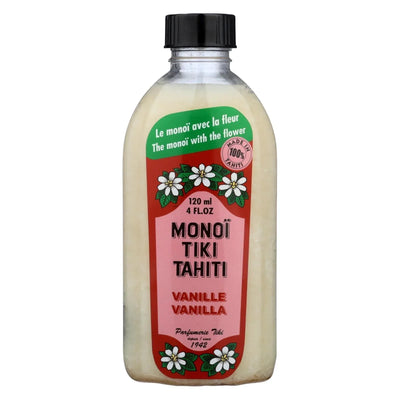 An image displaying Monoi Tiare Tahiti Coconut Oil Vanilla - 4 Ounce by Monoi