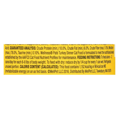 Wellness Pet Products Cat Food - Turkey Recipe - Case Of 24 - 3 Oz. - Orca Market
