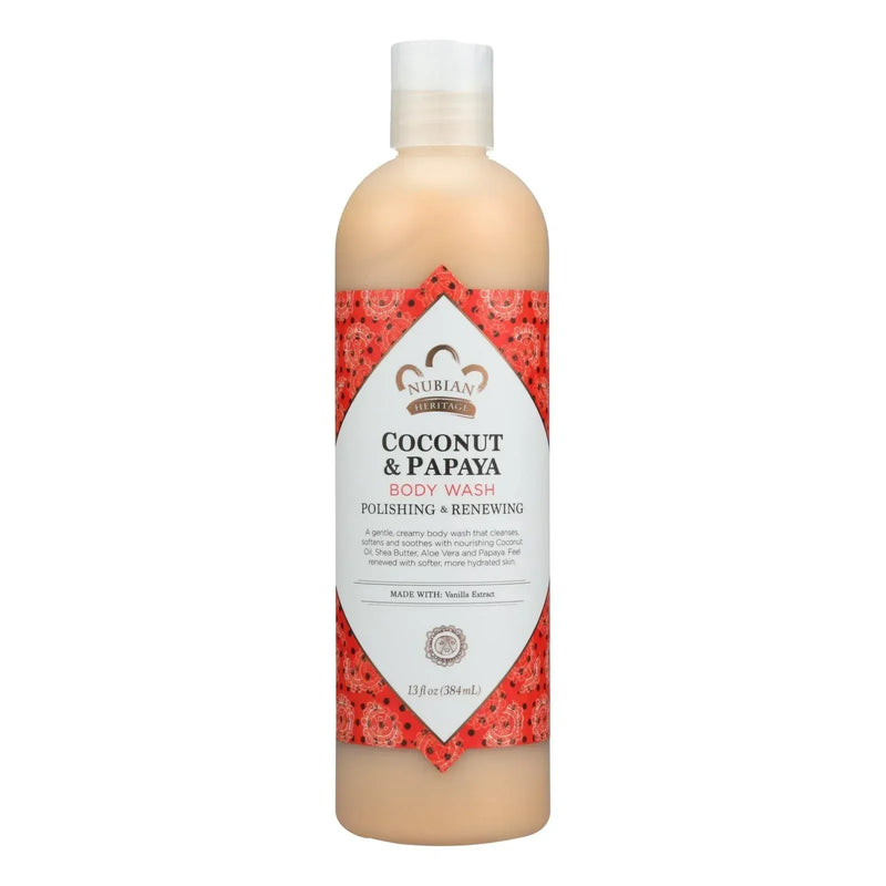 An image displaying Nubian Heritage Body Wash Coconut And Papaya - 13 Ounce by Nubian Heritage