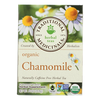 Traditional Medicinals Organic Chamomile Herbal Tea - Caffeine Free - Case Of 6 - 16 Bags - Orca Market