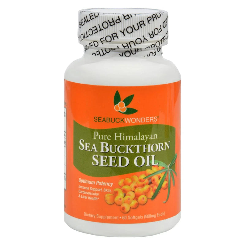 An image displaying Seabuck Wonders Sea Buckthorn Seed Oil - 500 Mg - 60 Softgels by Seabuck Wonders