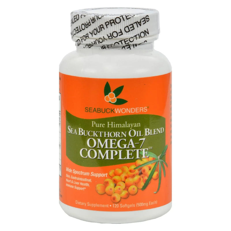 An image displaying Seabuck Wonders Sea Buckthorn Oil Blend - 500 Mg - 120 Softgels by Seabuck Wonders