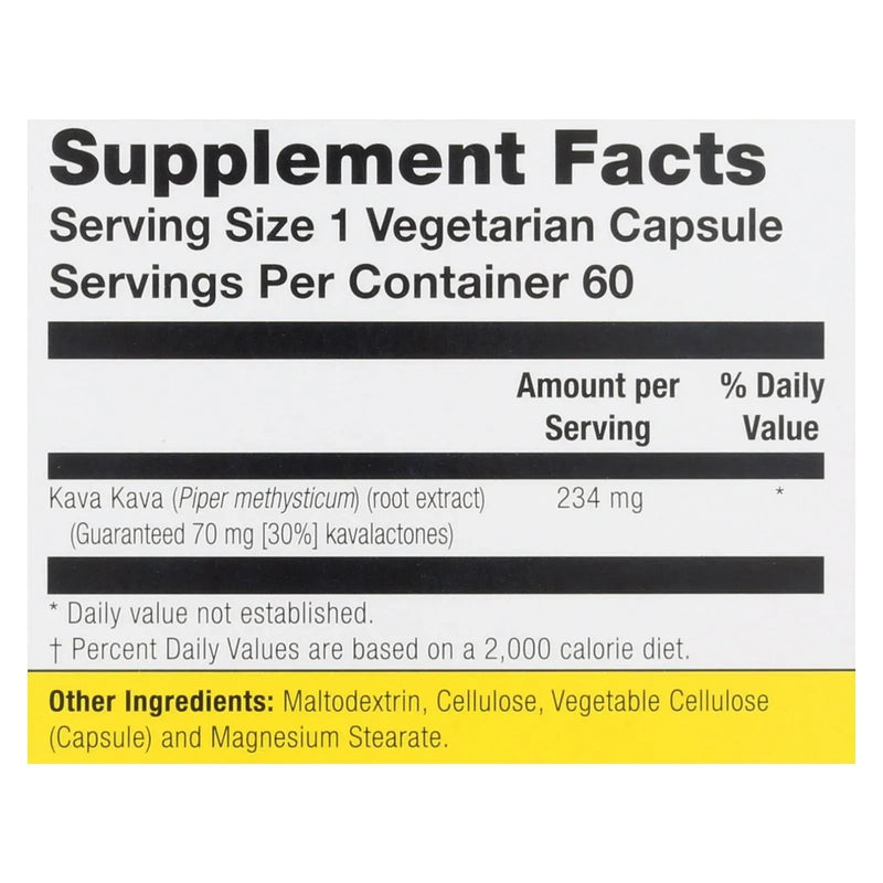 An image displaying Natural Balance Kava Kava Root Extract - 60 Vegetarian Capsules by Natural Balance