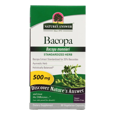 An image displaying Nature's Answer - Bacopa - 500 Mg - 90 Veggie Caps by Nature's Answer