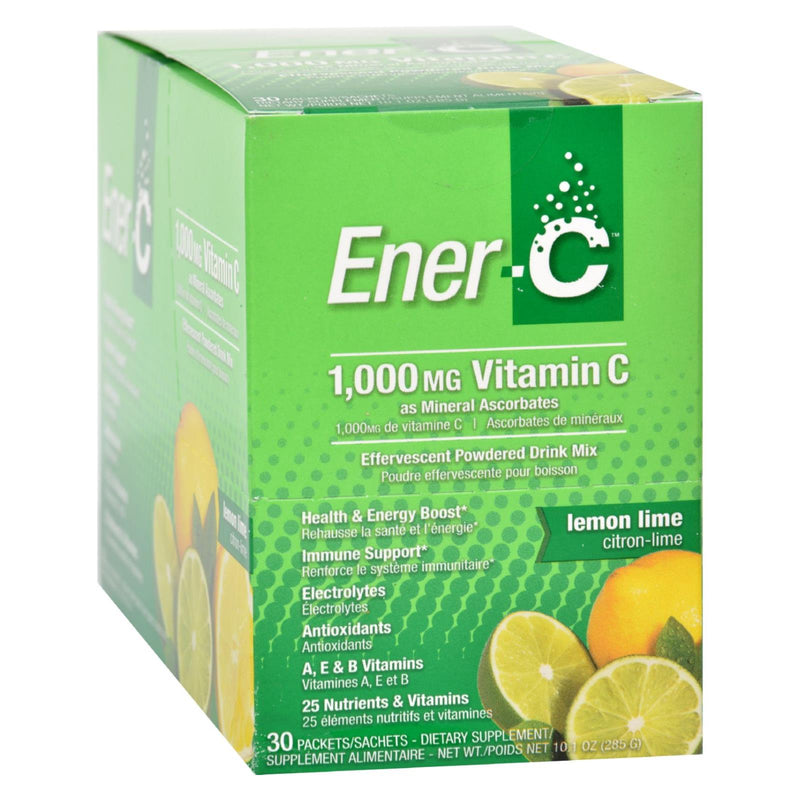 An image displaying Ener-c Vitamin Drink Mix - Lemon Lime - 1000 Mg - 30 Packets by Ener-c