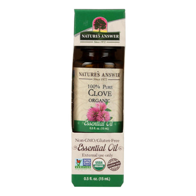 An image displaying Nature's Answer - Organic Essential Oil - Clove - 0.5 Oz. by Nature's Answer