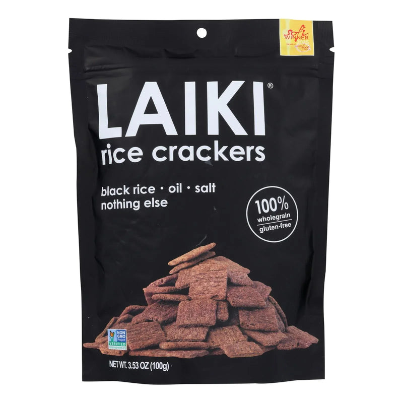 An image displaying Laiki Rice Crackers - Black - Case Of 8 - 3.5 Ounce by Laiki