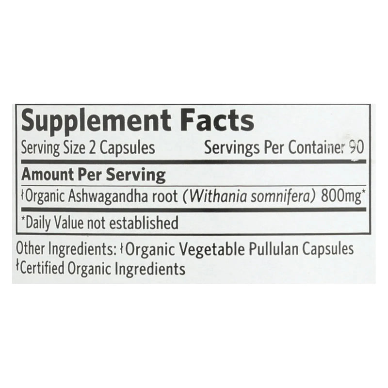 An image displaying Organic India Ashwagandha Capsules - Bottle - 180 Vege Capsules by Organic India