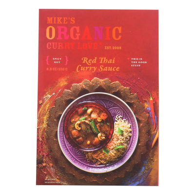 An image displaying Mike's Organic Curry Love - Organic Curry Simmer Sauce - Red Thai - Case Of 6 - 8.8 Fl Ounce. by Mike's Organic Curry Love