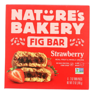 An image displaying Nature's Bakery Stone Ground Whole Wheat Fig Bar - Strawberry - Case Of 6 - 2 Ounce by Nature's Bakery