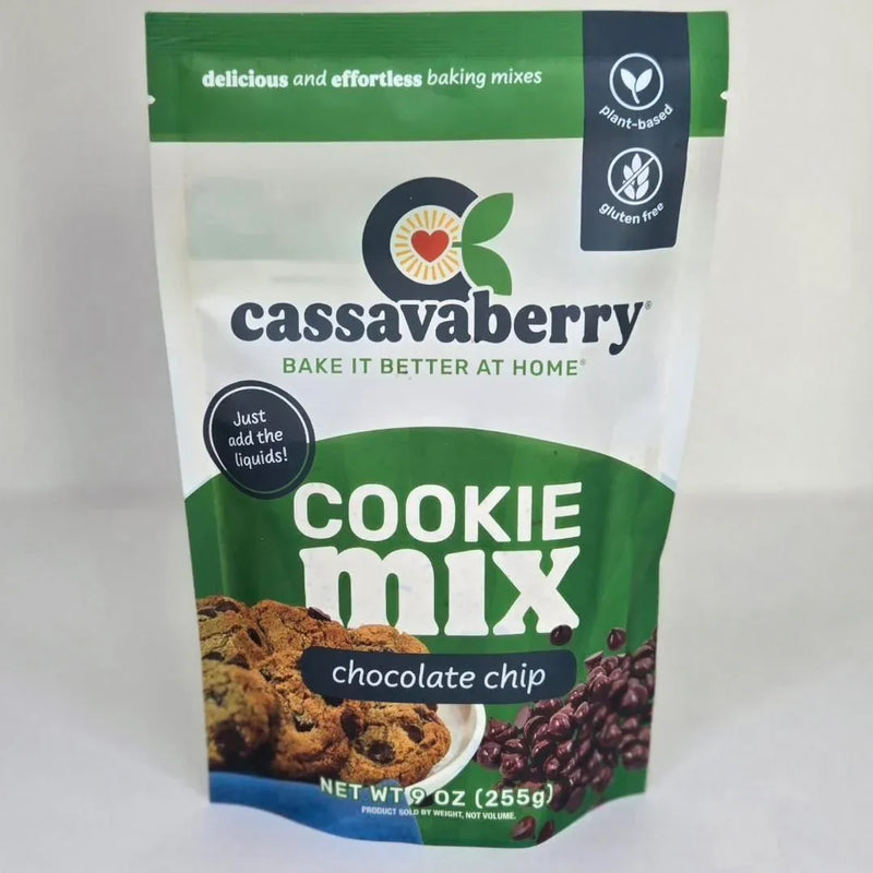 An image displaying Chocolate Chip Almond Flour Cookie Mix by Cassavaberry®