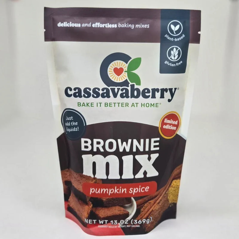 An image displaying Pumpkin Spice Almond Flour Brownie Mix **Limited Edition** by Cassavaberry®
