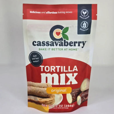 An image displaying Original Cassava Flour Tortilla Mix by Cassavaberry®