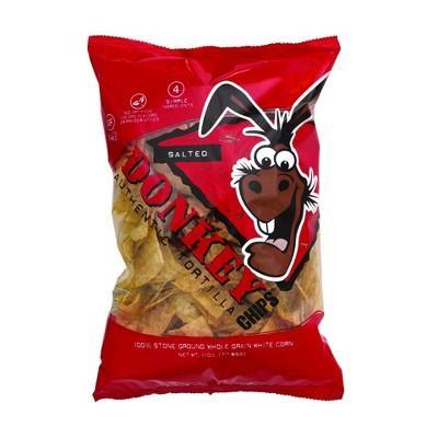 Donkey Chips - Tortilla Chips Salted - Case Of 12 - 11 Ounces - Orca Market