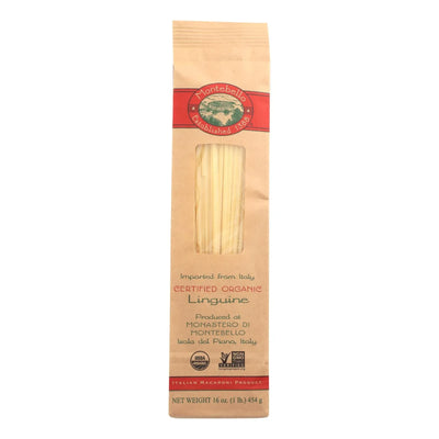 An image displaying Montebello Organic Pasta - Linguini - Case Of 12 - 1 Lb. by Montebello