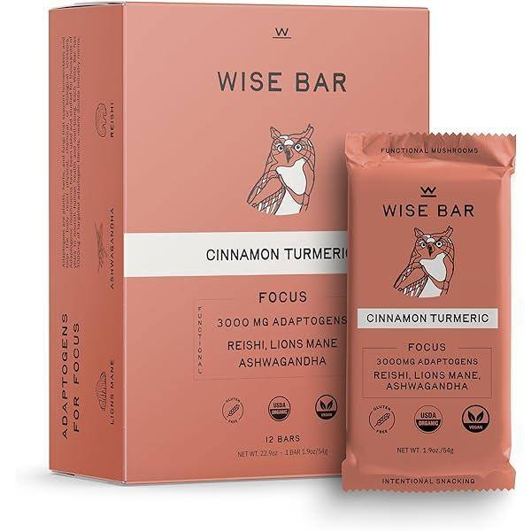 An image displaying Wise Bar - Bar Organic Cinnamon Turmeric - Case Of 12 - 1.4 Ounces by Wise Bar