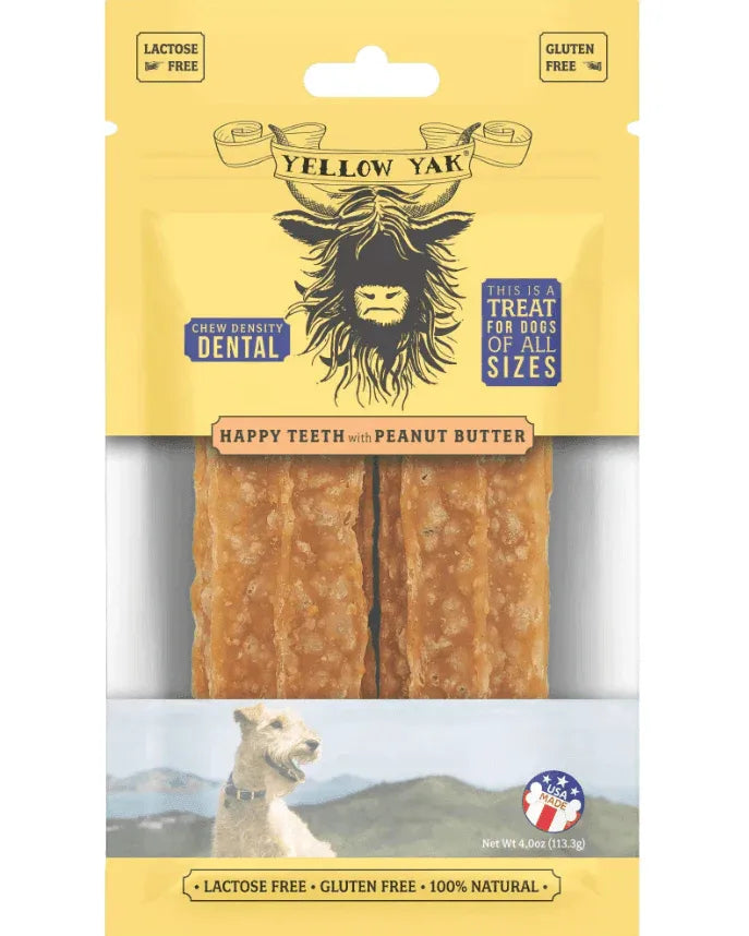 An image displaying Yellow Yak - Hp Teth Peanut Butter Dent Chew - Case Of 5-4 Ounce by Yellow Yak