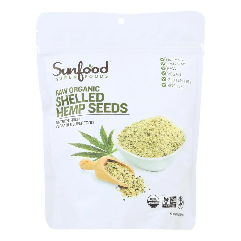 An image displaying Sunfood - Hemp Seeds Shelled - 1 Each - 1 Lb by Sunfood