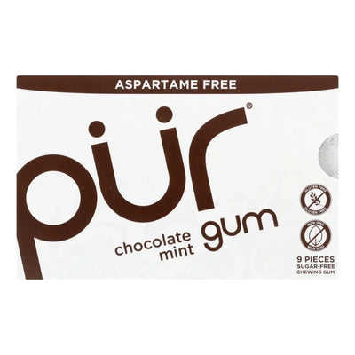 An image displaying Pur Gum Gum - Chocolate Mint - Case Of 12 - 9 Count by Pur Gum