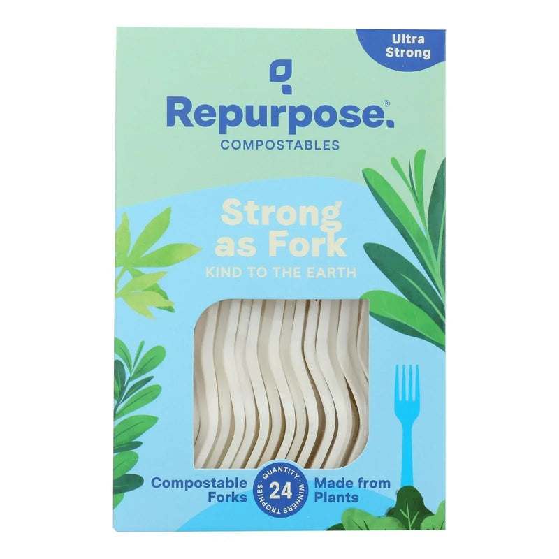 An image displaying Repurpose Forks - High Heat - Case Of 20 - 24 Count by Repurpose
