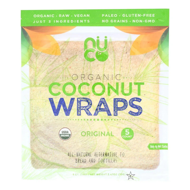 An image displaying Nuco Original Organic Coconut Wraps - Case Of 12 - 2.47 Ounce by Nuco