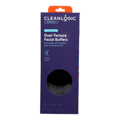 Cleanlogic - Face Buffer Dual Texture Charcoal - 1 Each-3 Ct - Orca Market