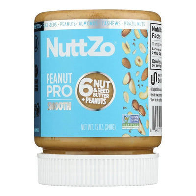 An image displaying Nuttzo Peanut Butter, Smooth - Case Of 6 - 12 Ounce by Nuttzo