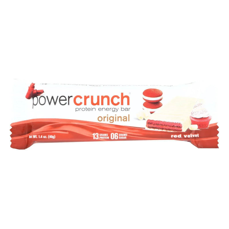 An image displaying Power Crunch Protein Energy Bar Red Velvet - Case Of 12 - 1.4 Ounce by Power Crunch