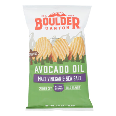 Boulder Canyon - Kettle Chips - Malt Vinegar And Sea Salt - Case Of 12 - 5.25 Oz. - Orca Market