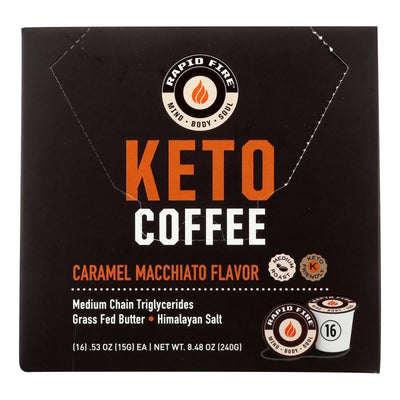 An image displaying Rapid Fire - Coffee Keto Pod Caramel Macc - 1 Each-16 Count by Rapid Fire