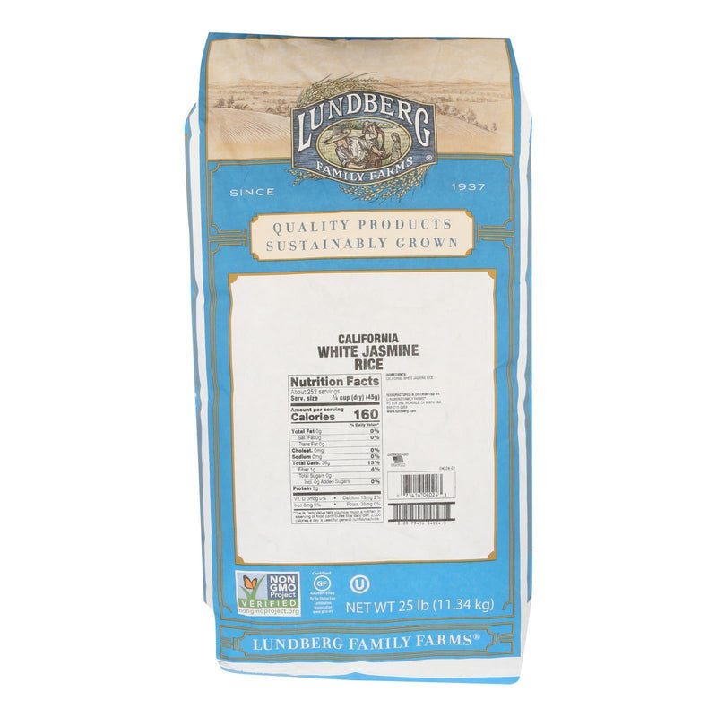 Lundberg Family Farms Ecofarmed Rice Jasmine White - Single Bulk Item - 25lb - Orca Market