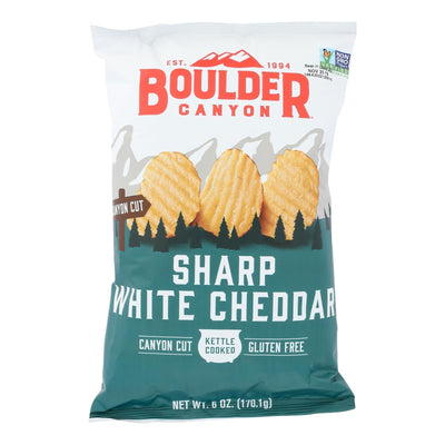Boulder Canyon Natural Foods - Kettle Chips Wht Cheddar - Case Of 12 - 6 Oz - Orca Market