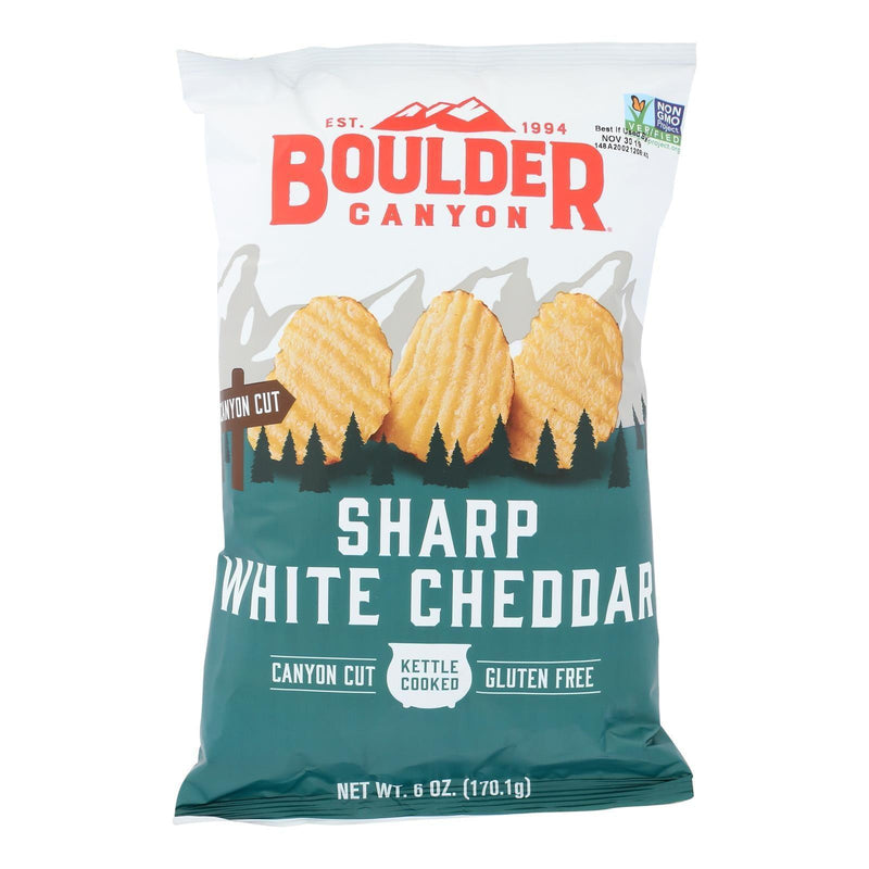 Boulder Canyon Natural Foods - Kettle Chips Wht Cheddar - Case Of 12 - 6 Oz - Orca Market