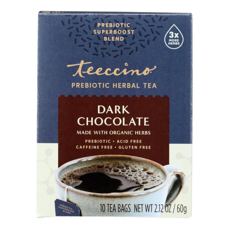 An image displaying Teeccino - Tea Dark Chocolate Prebiotic - Case Of 6-10 Bag by Teeccino