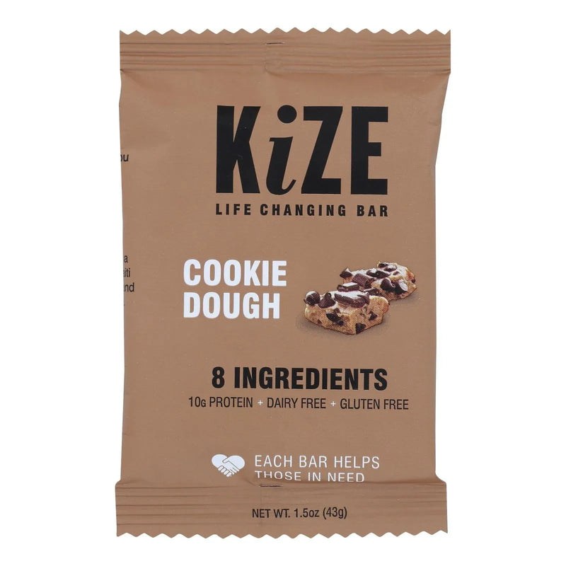 An image displaying Kize Concepts - Energy Bar Raw Cookie Dough - Case Of 10-1.5oz by Kize