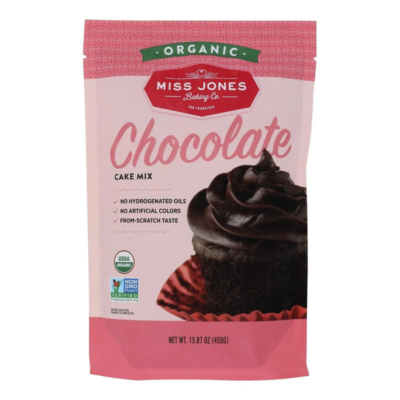 An image displaying Miss Jones Organic Chocolate Cake Mix - Case Of 6 - 15.87 Ounce by Miss Jones Baking Co