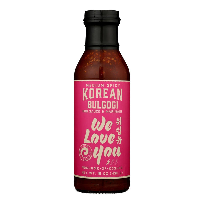 We Love You - Kor Bbq Sauce & Marinade Medium Spicy - Case Of 6-15 Oz - Orca Market