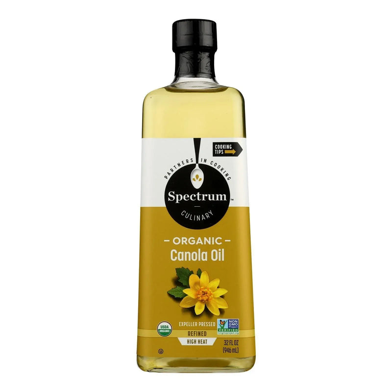 An image displaying Spectrum Naturals Organic Refined Canola Oil - Case Of 12 - 32 Ounce by Spectrum Naturals