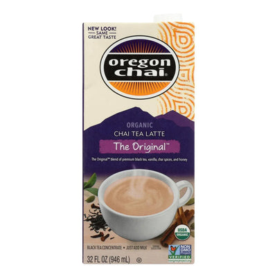 An image displaying Oregon Chai Tea Latte Concentrate - The Original - Case Of 6 - 32 Ounce by Oregon Chai