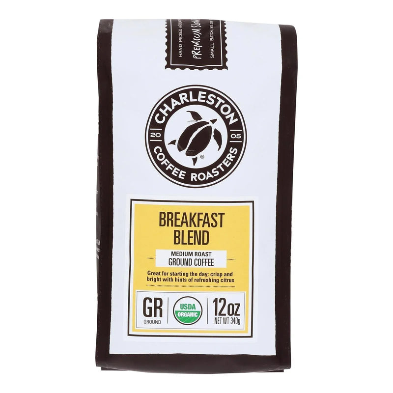An image displaying Charleston Coffee Roasters - Coffee Breakfast Ground - Case Of 6-12 Ounce by Charleston Coffee Roasters