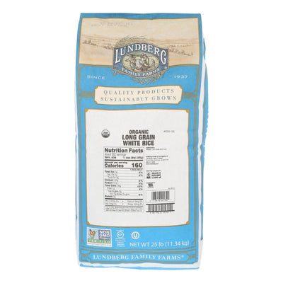 Lundberg Family Farms Organic White Long Grain Rice - Case Of 25 Lbs - Orca Market