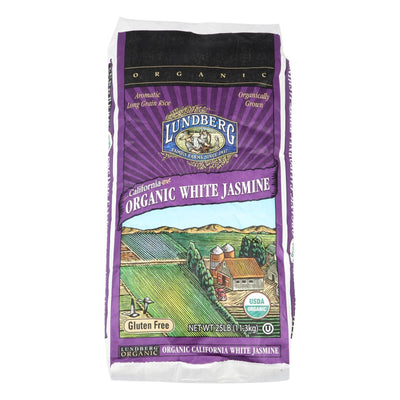 Lundberg Family Farms Organic Jasmine White Rice - Case Of 25 Lbs - Orca Market