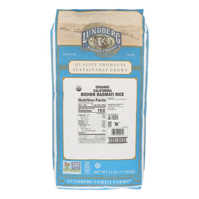 Lundberg Family Farms Organic Rice - Brown Basmati - Case Of 25 Lbs - Orca Market