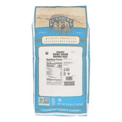 Lundberg Family Farms Short Grain Brown Rice - Case Of 25 Lbs - Orca Market