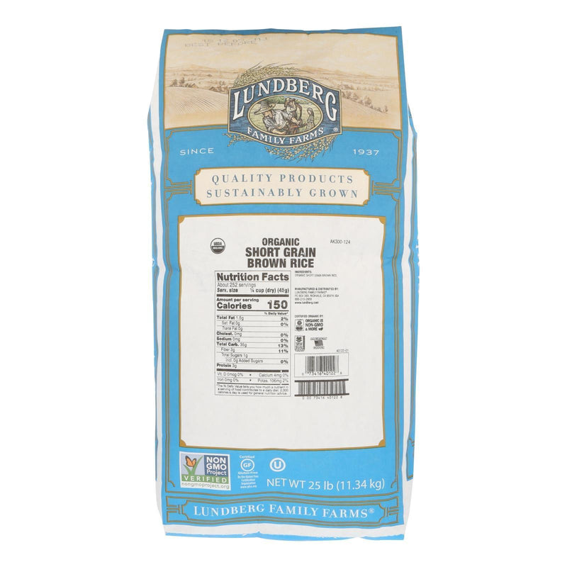Lundberg Family Farms Short Grain Brown Rice - Case Of 25 Lbs - Orca Market